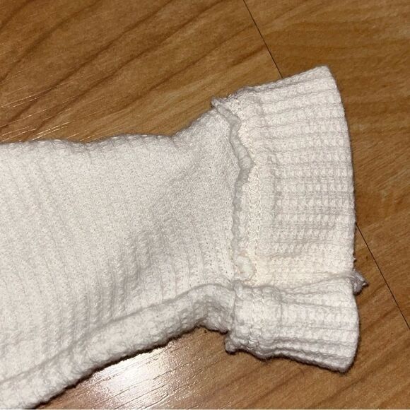 Women's Intimately Free People Cream Long Sleeve Waffle Knit Bodysuit - Picture 8 of 9